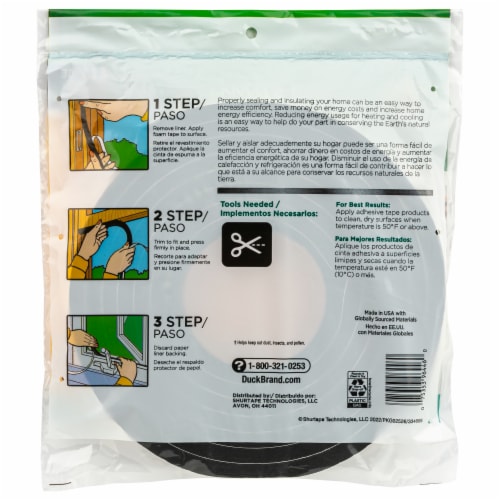 Duck® Large Gap Foam Weatherstrip Seal Perspective: back