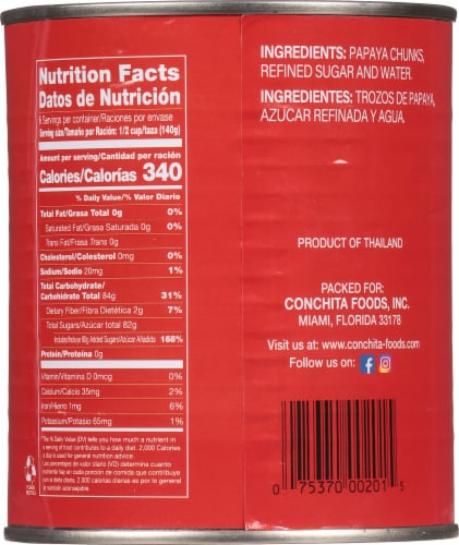 Conchita® Green papaya Chunks in Extra Heavy Syrup Can Perspective: back