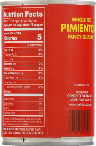 Concita® Whole Red Pimentos Perspective: back