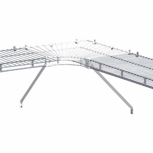 ClosetMaid 16 In. Shelf & Rod Wire Closet Corner Shelf Kit, White 2106700 Perspective: back