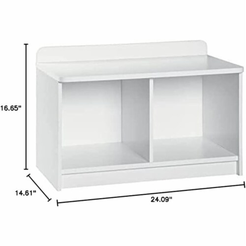 ClosetMaid Cubical Heavy Duty Small Wood 2-Cube Storage Bench - White Perspective: back