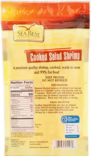 Sea Best® Cooked Salad Shrimp Perspective: back