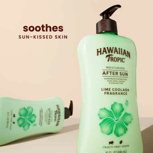 Hawaiian Tropic Lime Coolada After Sun Lotion Skin Nourishing With Shea Butter + Aloe Vera Perspective: back