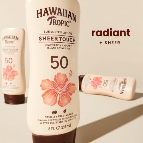 Hawaiian Tropic Sheer Touch Ultra Radiance Sunscreen Lotion SPF 50 With Island Inspired Botanicals Perspective: back