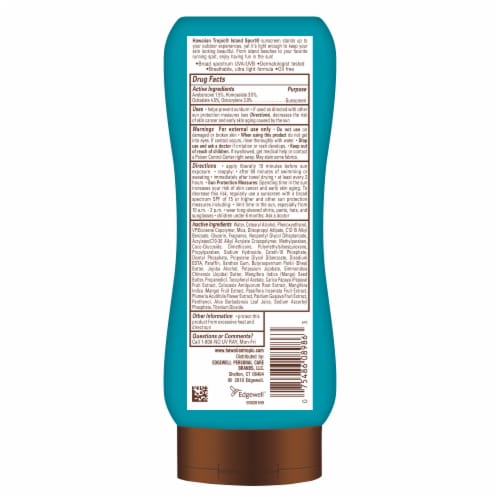 Hawaiian Tropic Island Sport Ultra Light Tropical Scent Sunscreen SPF 15 Perspective: back