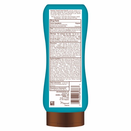 Hawaiian Tropic Island Sport Ultra Light Tropical Scent Sunscreen SPF 15 Perspective: back