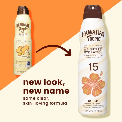 Hawaiian Tropic Weightless Hydration Sunscreen Spray SPF 15 With Island Botanicals Moisturizes 12hrs Perspective: back