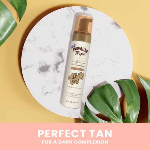 Hawaiian Tropic Sunless Tan Self-Tanning Foam Dark Iconic Tropical Scent Hydrates Your Skin Perspective: back