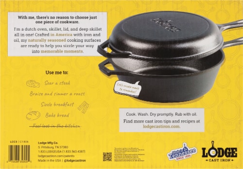 Lodge Cast Iron Combo Cooker Perspective: back