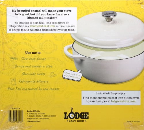 Lodge 6 Quart Enameled Cast Iron Dutch Oven. White Enamel Dutch Oven Oyster  White 