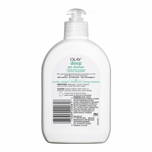 Olay Deep Gel Face Wash with Tea Tree Essential Oil Perspective: back