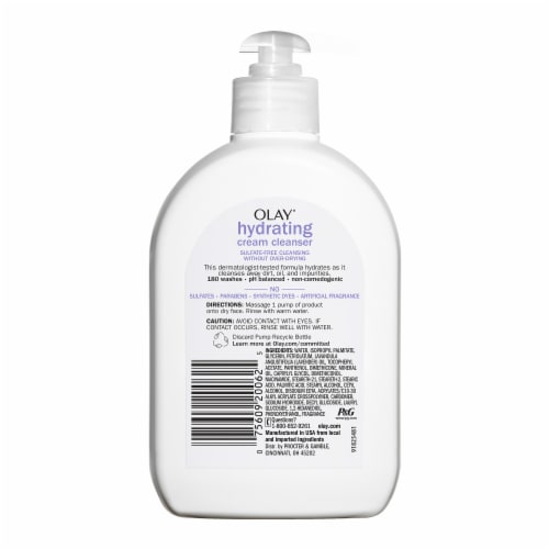 Olay Hydrating Cream Lavender Essential Oil Face Wash Perspective: back