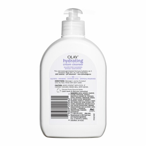 Olay Hydrating Cream Lavender Essential Oil Face Wash Perspective: back