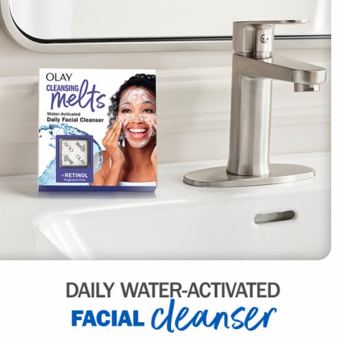 Olay Cleansing Melts + Retinol Face Cleanser Perspective: back
