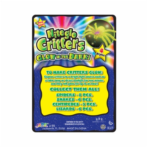 JA-RU® Niteglo Critters™ Glow in the Dark Toy Lizards Perspective: back