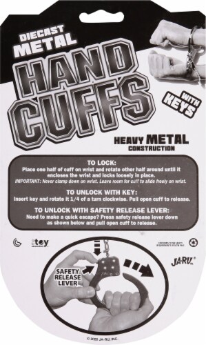 JA-RU® Diecast Metal Handcuffs Perspective: back