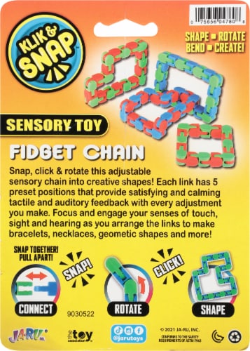 JA-RU® Klik & Snap™ Stress Relief Fidget Chain Toy Perspective: back