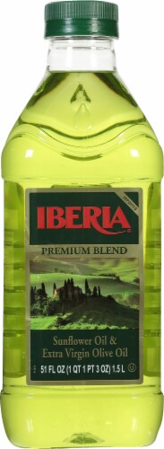 Iberia Premium Blend Sunflower Oil & Extra Virgin Olive Oil 51 fl oz Perspective: back