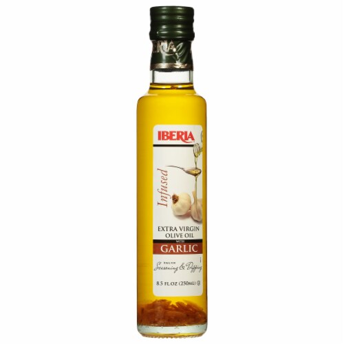 Iberia Infused Extra Virgin Olive Oil with Garlic 8.5 fl oz Perspective: back