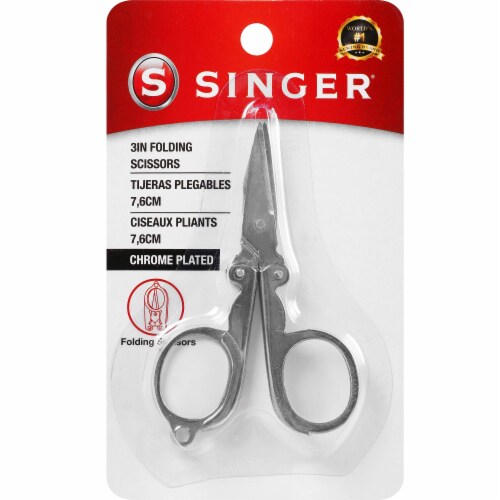 3" Folding Scissors, Chrome Plated Perspective: back