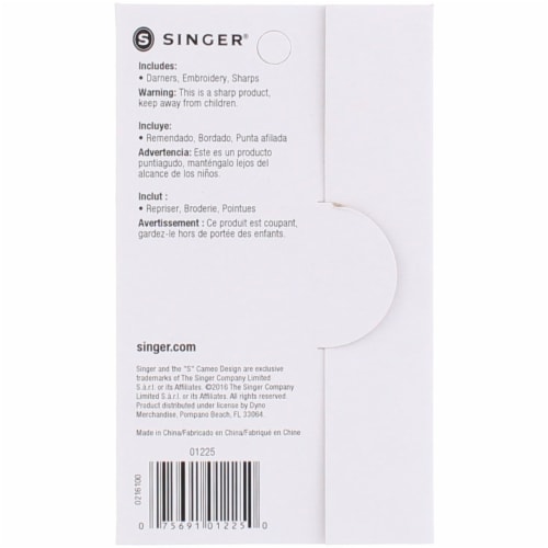 Singer Hand Needle Astd Size 24pc Perspective: back