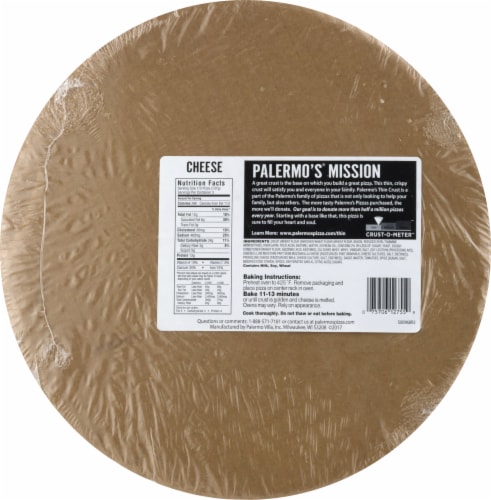 Palermo's Thin Crust Cheese Frozen Pizza Perspective: back