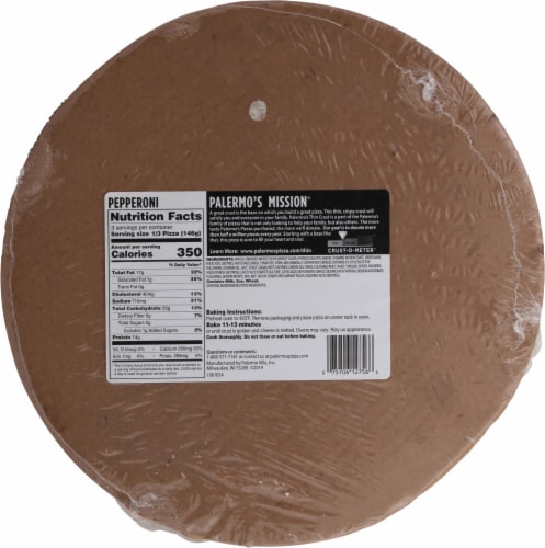 Palermo's Thin Crust Pepperoni Frozen Pizza Perspective: back