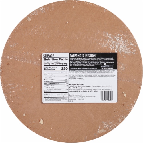 Palermo's Thin Crust Sausage Frozen Pizza Perspective: back