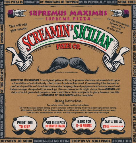 Screamin' Sicilian® Supremus Maximus Supreme Frozen Pizza Perspective: back