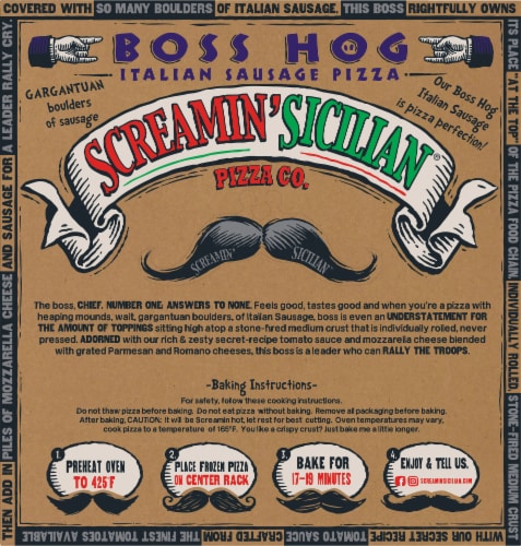 Screamin' Sicilian® Boss Hog Italian Sausage Frozen Pizza Perspective: back