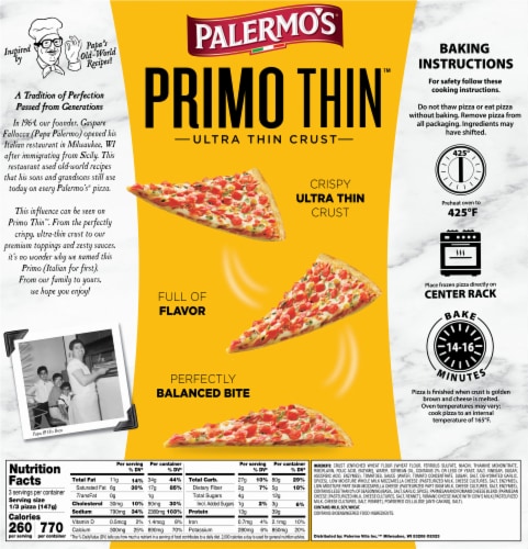 Palermo's® Primo Thin™ Margherita Ultra-Thin Crust Pizza Perspective: back