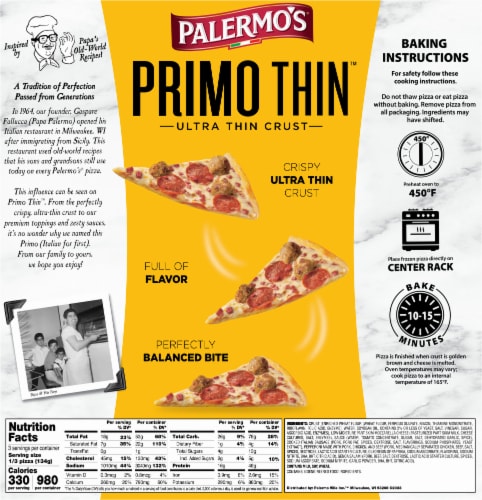 Palermo's® Primo Thin™ Ultra Thin Crust Sicilian Inspired Pizza Perspective: back