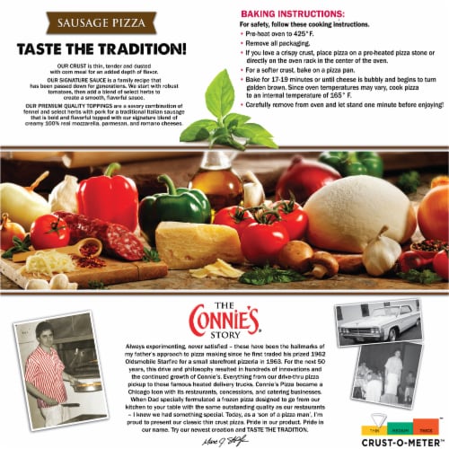 Connie's® Classic Thin Crust Sausage Frozen Pizza Perspective: back