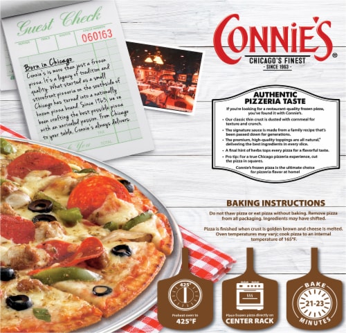 Connie's® Super Classic Thin Crust Frozen Pizza Perspective: back