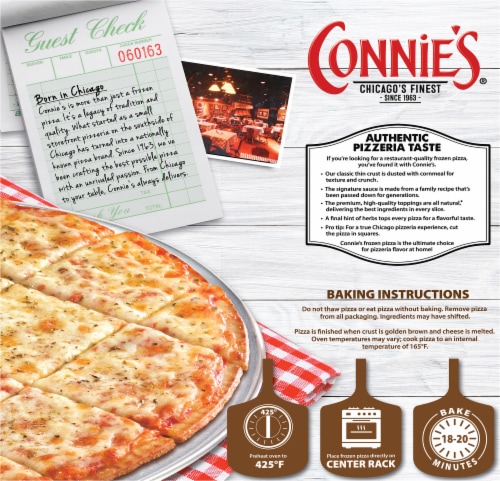 Connie's Cheese Thin Crust Frozen Pizza Perspective: back