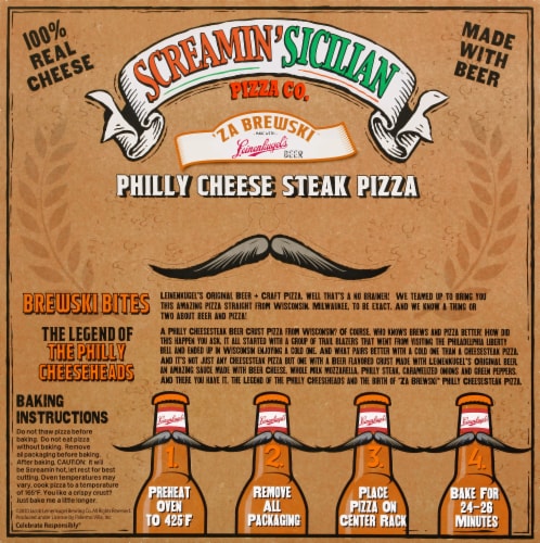 Screamin Sicilian™ 'Za Brewski™ Philly Cheese Steak Pizza Perspective: back