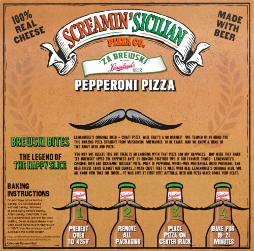 Screamin’ Sicilian™ ‘Za Brewski™ Pepperoni Frozen Pizza Perspective: back