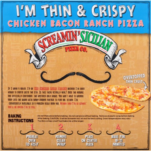 Screamin' Sicilian I'm Thin & Crispy Chicken Bacon Ranch Pizza Perspective: back