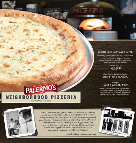 Palermo’s® Neighborhood Pizzeria Cheese Pizza Perspective: back