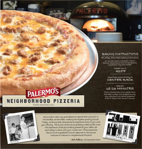 Palermo’s® Neighborhood Pizzeria Sausage Frozen Pizza Perspective: back