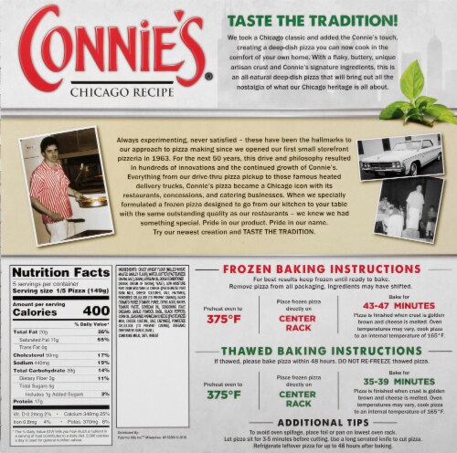 Connie’s® Cheese Deep Dish Frozen Pizza Perspective: back
