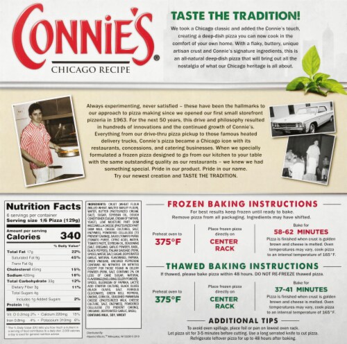 Connie’s® Supreme Deep Dish Frozen Pizza Perspective: back
