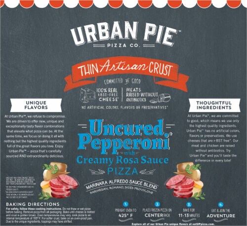 Urban Pie™ Pizza Co. Pepperoni Thin Artisan Crust Frozen Pizza Perspective: back