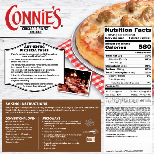 Connie's® Sausage Classic Thin Crust Frozen Pizza Perspective: back