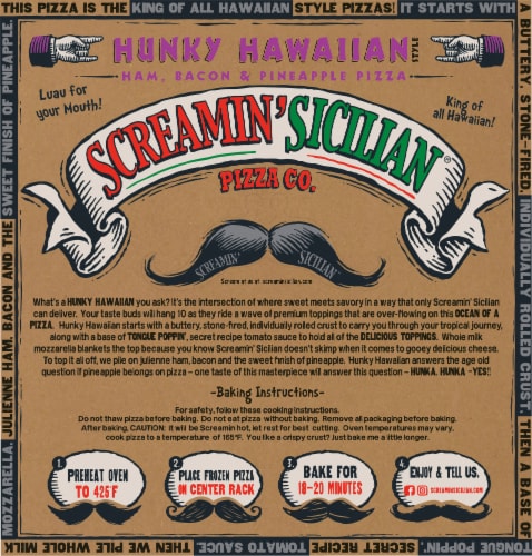 Screamin Sicilian® Hunky Hawaiian Frozen Pizza Perspective: back