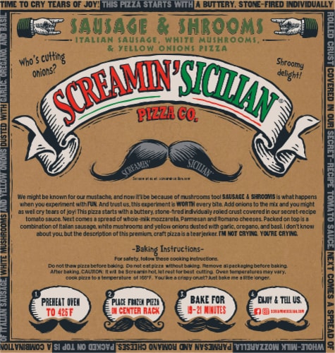 Screamin' Sicilian™ Sausage & Mushroom Frozen Pizza Perspective: back