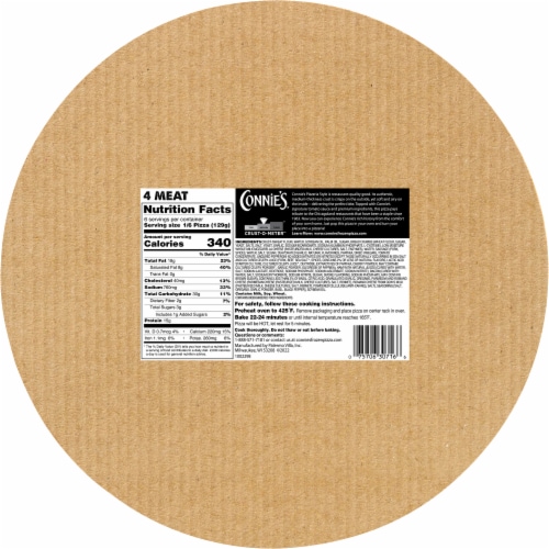 Connie's® Pizzeria Style Four Meat Frozen Pizza Perspective: back