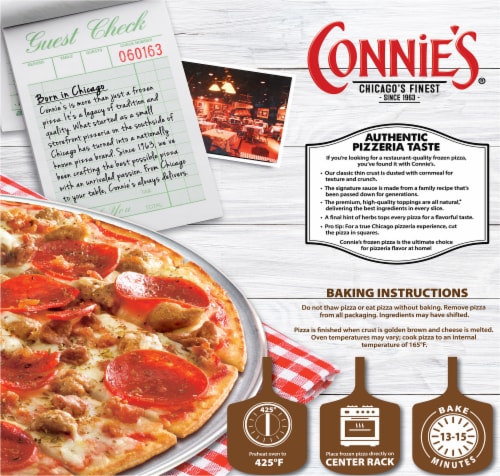 Connie’s® Thin Crust 4 Meat Frozen Pizza Perspective: back