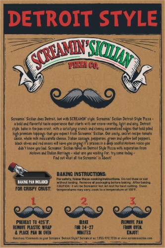 Screamin' Sicilian® Supreme Detroit Style Frozen Pizza Perspective: back