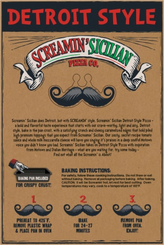 Screamin' Sicilian® Detroit Style Pepperoni Frozen Pizza Perspective: back